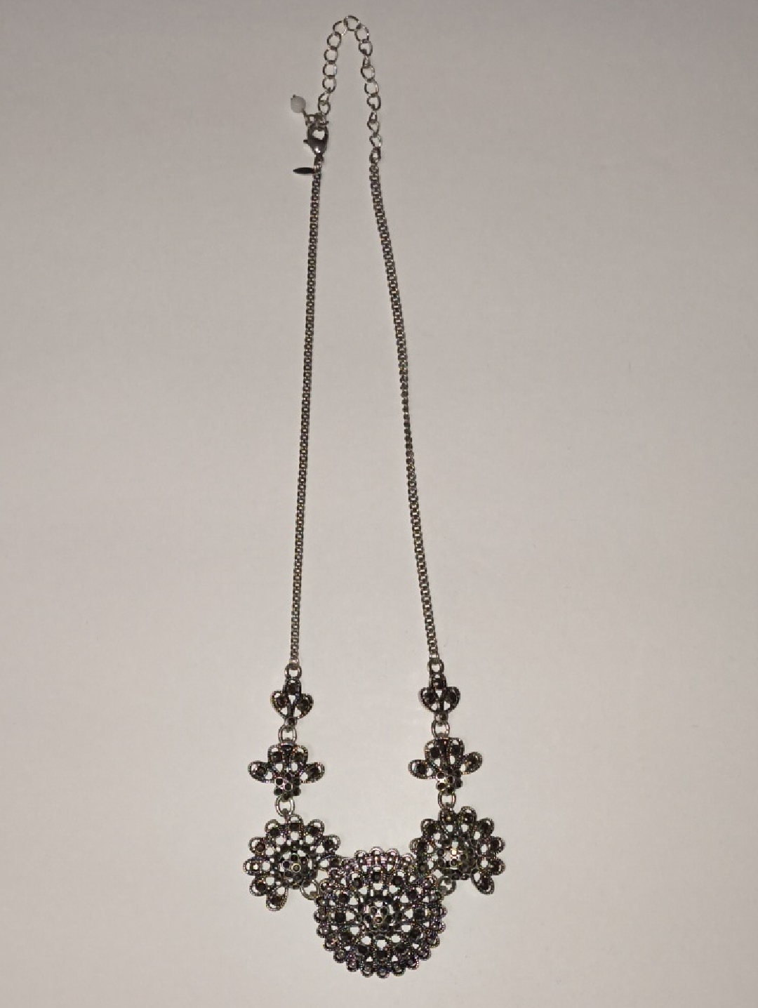Silver Floral Bib Necklace - Women Jewelry